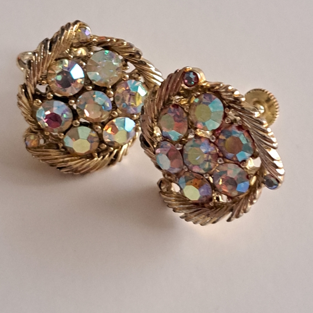Antique earrings with elegant stone colors.